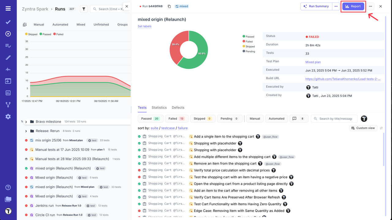 Testomat.io - RunReport
